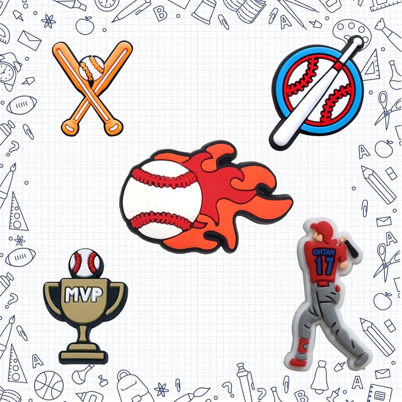 BULKITEM 25PCS Sports Shoe Decoration Charms,Basketball Soccer Baseball Golf Football Shoe Decoration Charms - Image 4